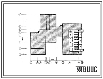 Типовой проект П-4-168(221-01-660.89) Хозяйственно-бытовые помещения в подвале школы на 11 классов (12 учащихся), (убежище на 168 человек, размеры убежища 48м на 39м, режимы вентиляции 1,2).