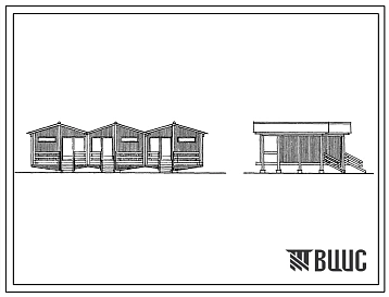 Типовой проект 246-9-24 Летний утепленный 3-х комнатный домик для учреждений отдыха на 6 человек
